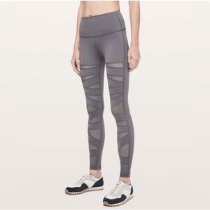 Lululemon Wunder Under Pant High-Rise Tech Mesh 28" Size 4 Titanium